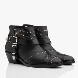 Anine Bing Bianca Leather Stud Ankle Boots